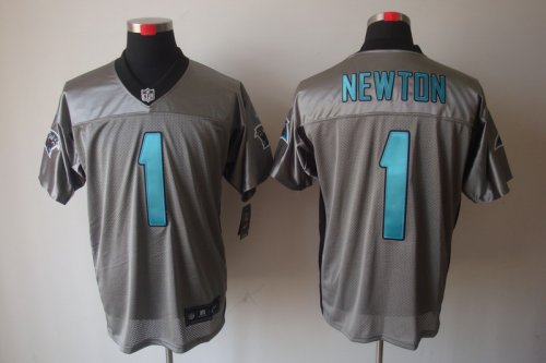 nike nfl carolina panthers #1 newton elite grey jerseys [shadow]