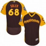 men's majestic chicago cubs #68 jorge soler brown 2016 all star national league bp authentic collection flex base mlb jerseys