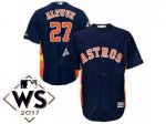 Men Majestic Houston Astros #27 Jose Altuve Navy Blue 2017 World Series Cool Base MLB Jersey