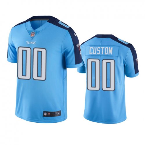 Tennessee Titans #00 Men\'s Light Blue Custom Color Rush Limited Jersey