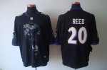 nike nfl baltimore ravens #20 reed black [helmet tri-blend limit