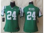 Women Nike New York Jets #24 Darrelle Revis green jerseys