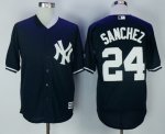 Men MLB New York Yankees #24 Gary Sanchez Majestic Blue Cool Base Jerseys