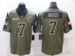 Mens Football Dallas Cowboys #7 Trevon Diggs Olive 2021 Salute To Service Limited Jersey