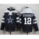 nike nfl dallas cowboys #12 roger staubach navy blue player pullover hoodie