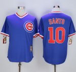 mlb chicago cubs #10 ron santo blue cooperstown stitched jerseys