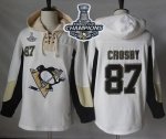 men nhl pittsburgh penguins #87 sidney crosby white pullover hoodie 2017 stanley cup finals champions stitched nhl jersey