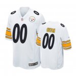 Pittsburgh Steelers #00 Custom White Nike Game Jersey - Men's