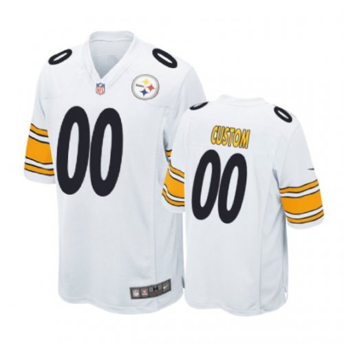 Pittsburgh Steelers #00 Custom White Nike Game Jersey - Men\'s