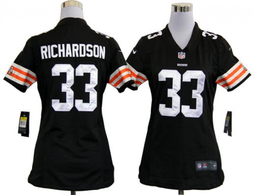 nike women nfl cleveland browns #33 richardson brown jerseys