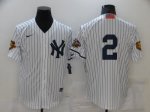 Baseball New York Yankees #2 Derek Jeter White Jersey