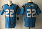 Men's NFL Carolina Panthers #22 Christian McCaffrey Nike Blue 2017 Draft Pick Elite Jersey