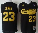 nba cleveland cavaliers #23 lebron james black throwback stitched jerseys