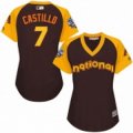 women's majestic arizona diamondbacks #7 welington castillo authentic brown 2016 all star national league bp cool base mlb jerseys