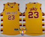 nba cleveland cavaliers #23 lebron james gold throwback classic the finals patch stitched jerseys