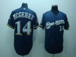 Baseball Jerseys milwaukee brewers #14 mcgehee blue(40th patch)