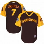 youth majestic arizona diamondbacks #7 welington castillo authentic brown 2016 all star national league bp cool base mlb jerseys