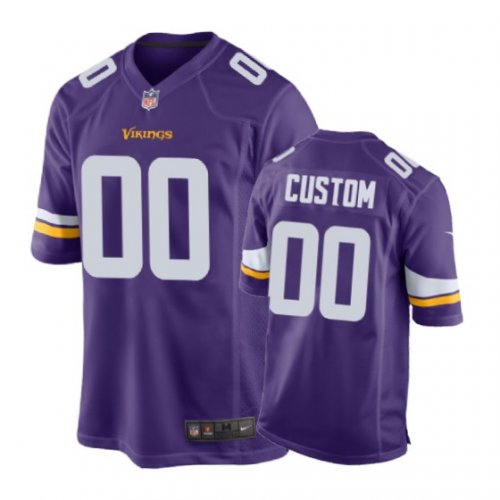 Minnesota Vikings #00 Custom Purple Nike Game Jersey - Men\'s
