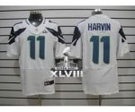 2014 super bowl xlviii seattle seahawks #11 harvin white [Elite]