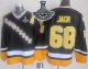 Men Pittsburgh Penguins #68 Jaromir Jagr Black Yellow CCM Throwback 2017 Stanley Cup Finals Champions Stitched NHL Jersey