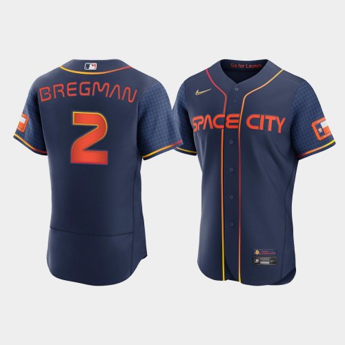Men\'s Houston Astros #2 Alex Bregman Navy Authentic 2022 City Connect Jersey