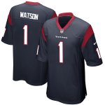 Men's NFL Houston Texans #1 Deshaun Watson Nike Navy 2017 Draft Pick Game Jersey