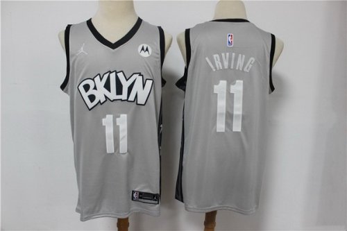 Basketball Jerseys Brooklyn Nets #11 Kyrie Irving Grey 2020-21 Statement Edition Men\'s Jersey