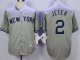 Men MLB New York Yankees #2 Derek Jeter Grey M&N Jerseys