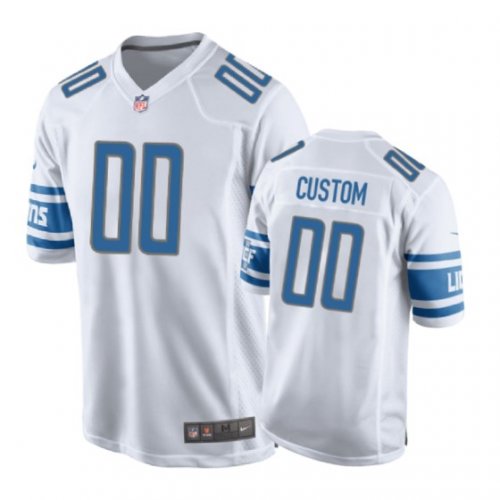 Detroit Lions #00 Custom White Nike Game Jersey - Men\'s
