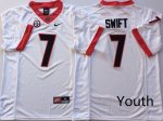 Youth Georgia Bulldogs White #7 D'Andre Swift College Jersey