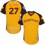 men's majestic houston astros #27 jose altuve yellow 2016 all star american league bp authentic collection flex base mlb jerseys