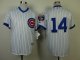 mlb chicago cubs #14 ernie banks white m&n 1988 jerseys [blue st