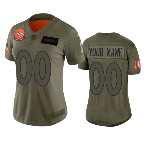 Women\'s Denver Broncos Custom Camo 2019 Salute to Service Limited Jersey
