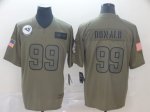 Football Los Angeles Rams #99 Aaron Donald Olive 2019 Salute to Service Limited Jersey