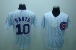Baseball Jerseys chicago cubs santo #10 white(blue strip)