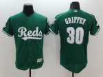 Men's MLB Cincinnati Reds #30 Ken Griffey Green Flexbase Authentic Collection Jerseys