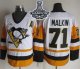 Men Pittsburgh Penguins #71 Evgeni Malkin White Black CCM Throwback 2017 Stanley Cup Finals Champions Stitched NHL Jersey