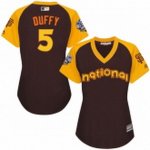 women's majesticsan francisco giants #5 matt duffy authentic brown 2016 all star national league bp cool base mlb jerseys