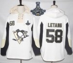 men nhl pittsburgh penguins #58 kris letang white pullover hoodie 2017 stanley cup finals champions stitched nhl jersey