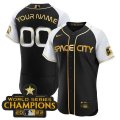 Custom Houston Astros 2023 Champions Black White Gold Authentic Stitched Jerseys