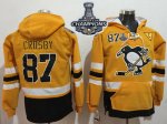 men nhl pittsburgh penguins #87 sidney crosby gold sawyer hooded sweatshirt 2017 stadium series stanley cup finals champions stitched nhl jersey