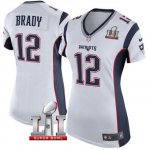 Women's NIKE NFL New England Patriots #12 Tom Brady White Super Bowl LI Bound Jersey