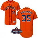 Men mlb houston astros #35 Justin Verlander orange majestic flexbase authentic collection 2017 World Series Champions Patch jerseys