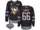 Men's Adidas Pittsburgh Penguins #66 Mario Lemieux Premier Black 1917-2017 100th Anniversary 2017 Stanley Cup Final NHL Jersey