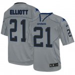 Men's Nike Dallas Cowboys #21 Ezekiel Elliott Grey Lights Out Elite NFL Jerseys