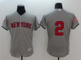 Men MLB New York Yankees #2 Derek Jeter Grey Fashion Stars & Stripes Flexbase Authentic Stitched Jerseys