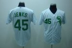 Baseball Jerseys chicago white sox #45 jenks white(green strip)