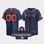 Custom Stitched Houston Astros Navy 2022 World Series Champions Jersey 2022 Space City Connect Jersey