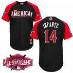 Royals #14 Omar Infante Black 2015 All-Star American League Stit