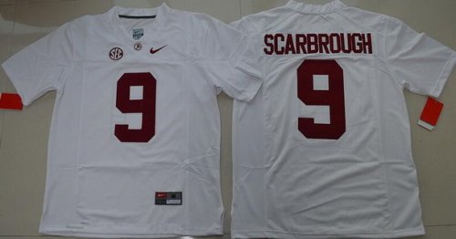 Men\'s Alabama Crimson Tide #9 Bo Scarbrough White Limited Stitched College Football Nike NCAA Jersey